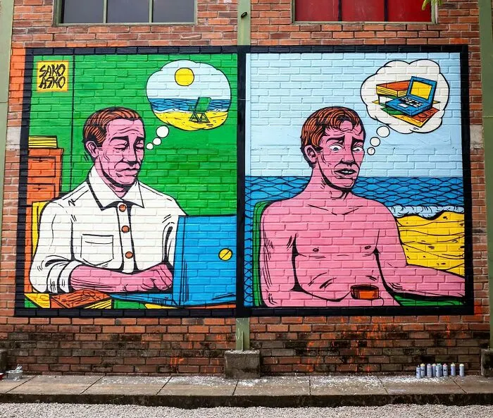 "SakoAsko" Paints 24 Murals That Explore Human Choices Through Surreal Art