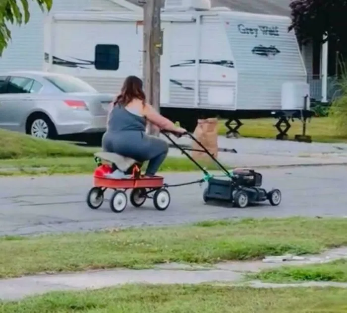 When You Want A Riding Mower But Only Got $8 And A Dream