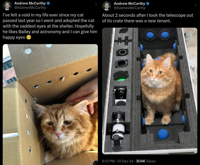 3 Months Apart. Turns Out Gregory Did Love Astronomy!