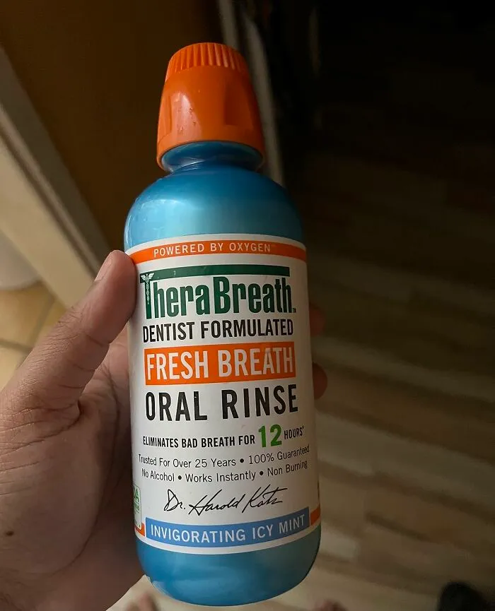 Some Mouthwashes Just Put A Minty Band-Aid On The Garbage Fire That Is Morning Breath; <a Style="Display:inline;" Href="Https://Www.amazon.com/Therabreath-Fresh-Breath-Rinse-Bottle/Dp/B00irkrk9o?ie=utf8&linkcode=ll1&tag=bpsnail-20&linkid=eb55d1a37364b97cc2cff8b1a03dad3f&language=en_us&ref_=as_li_ss_tl" Target="_blank"> <span Style="Font: Inherit; Color: #d74b1f;"> Therabreath Mouthwash </Span> Actually Neutralizes The Whole Situation