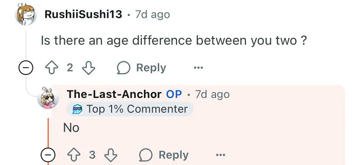 Online conversation showing a poor woman who dates rich guy answering questions about their relationship.