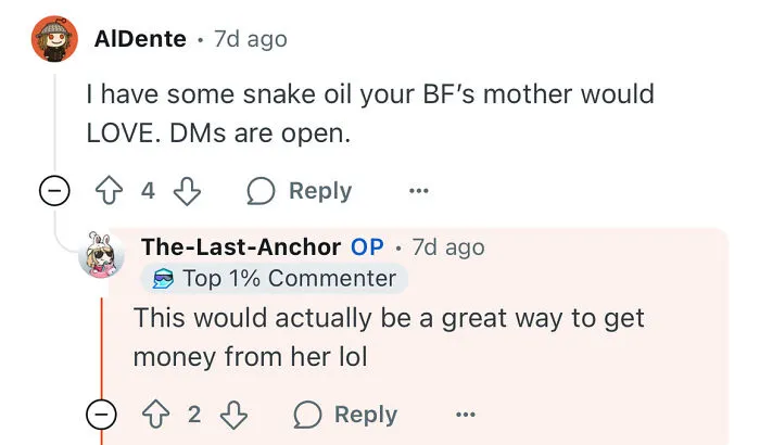 Reddit conversation showing a poor woman who dates a rich guy discussing how her life changed.