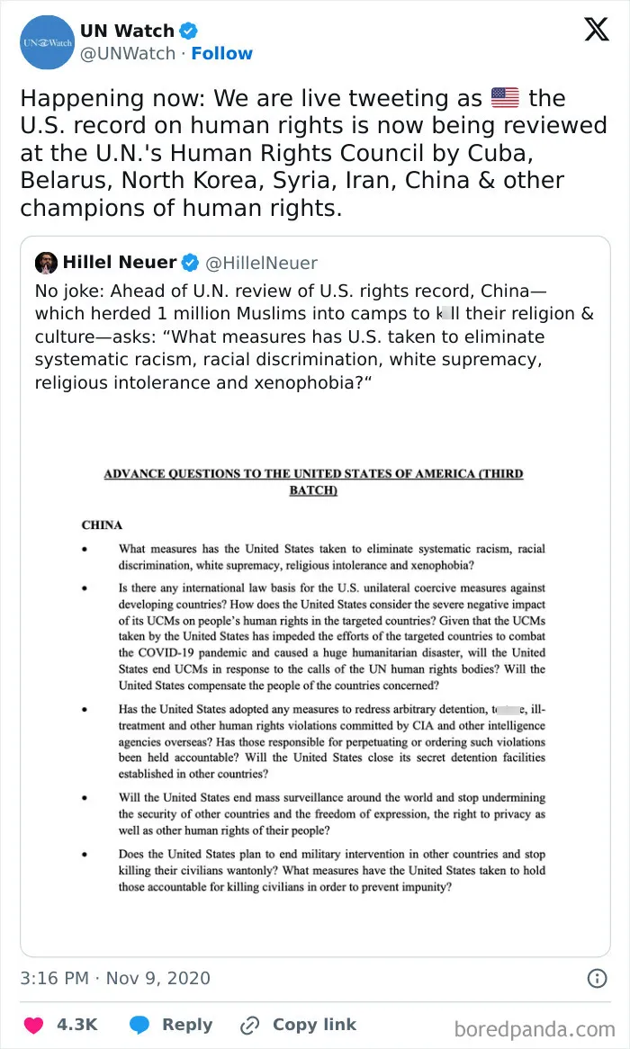 North Korea And China Are Champions Of Human Rights