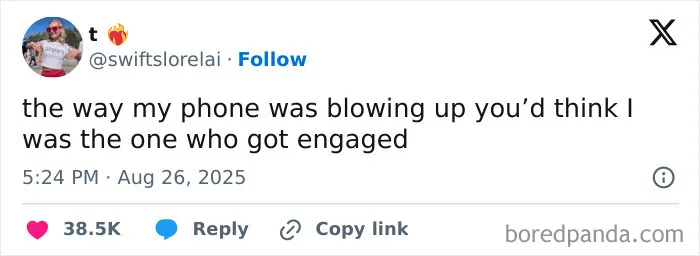 "We Lost Our Strongest Soldier": 40 Hilarious Memes And Reactions To Taylor Swift's Engagement