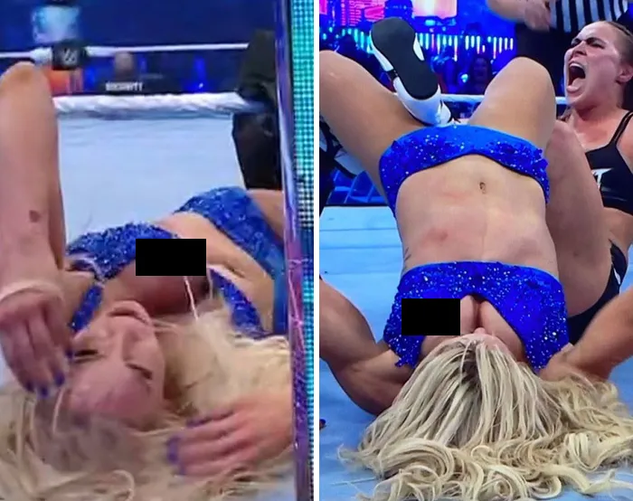 Charlotte Flair’s Wardrobe Malfunction At Wrestlemania 38