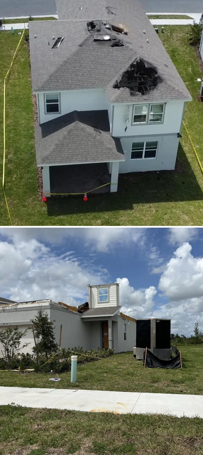 Neighbors House Got Struck By Lightning Twice, Two Days After They Closed On It