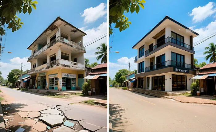 35 Stunning Before-And-After Photos Of Abandoned Places Transformed By Kou Yang