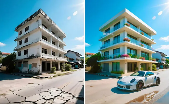 35 Stunning Before-And-After Photos Of Abandoned Places Transformed By Kou Yang