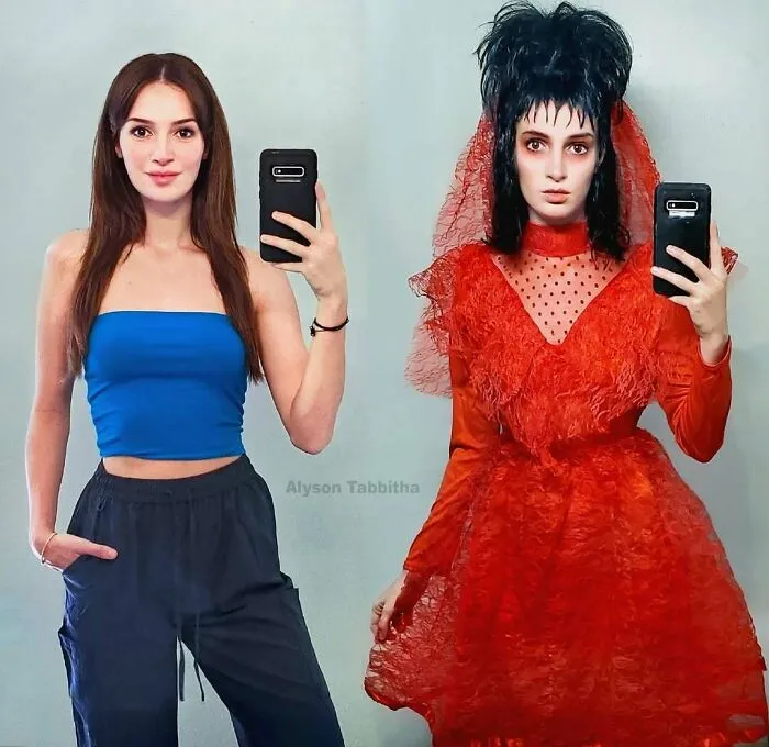 Antes y después de la transformación de cosplay
