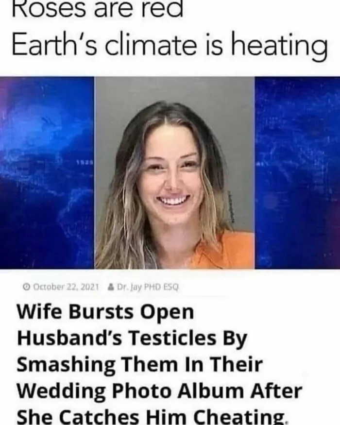 Meme featuring chaotic and unfiltered humor about a wife’s extreme reaction to infidelity, showcasing random memes.