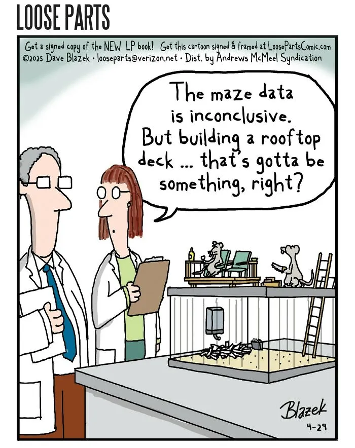 “Loose Parts": 20 Hilariously Absurd Comics By Veteran Cartoonist Dave Blazek (New Pics)