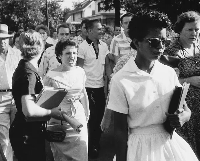 Student Elizabeth Eckford Is Jeered By Student Hazel Bryan As She Attempts To Enter Little Rock Central High School,  Little Rock, Arkansas, United States, 1957
