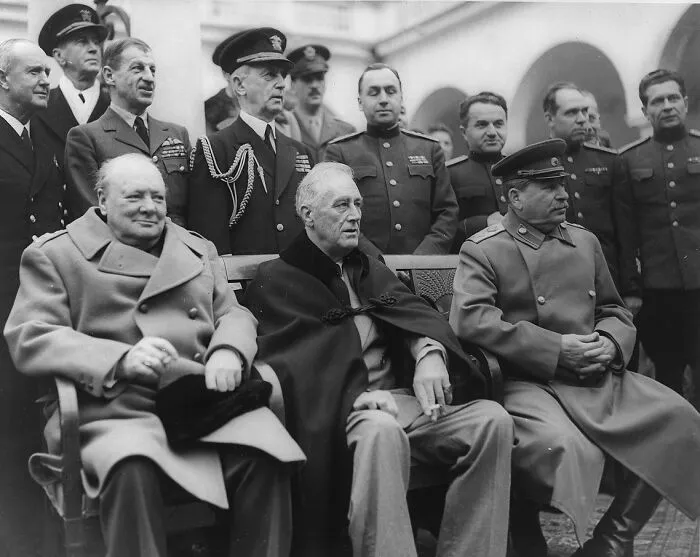 Winston Churchill, Franklin D. Roosevelt And Josef Stalin, Yalta Conference, Crimea, February 1945