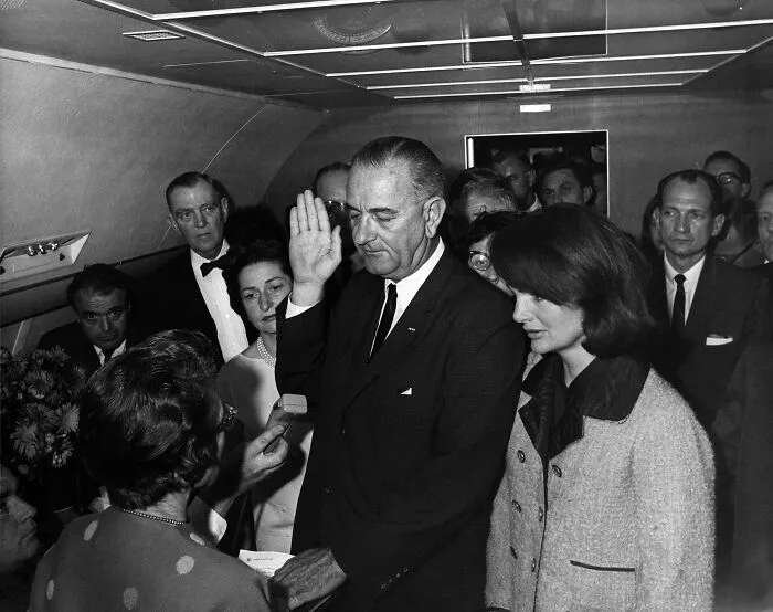Lyndon B. Johnson Taking The Oath Of Office, Dallas, Texas, United States, November 1963
