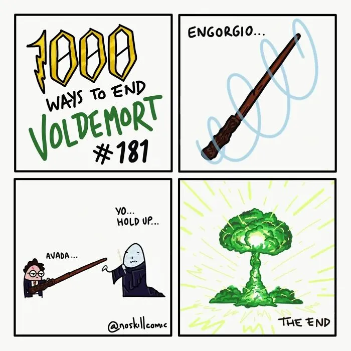 50 Harry Potter Comics By No Skill Comic That Outline 1,000 Ways To Defeat Voldemort