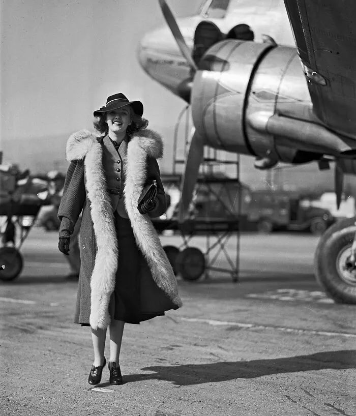Actress Phyllis Brooks At An Airfield, Los Angeles, 1937