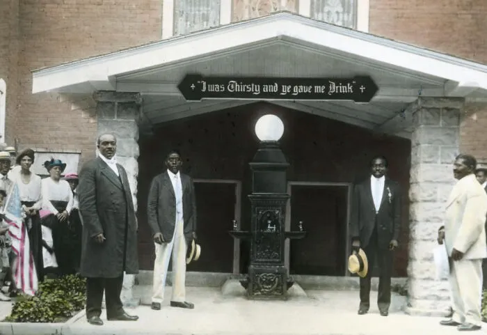 Congregants With Drinking Fountain, Ebenezer Church, Jacksonville, Florida, 1922
