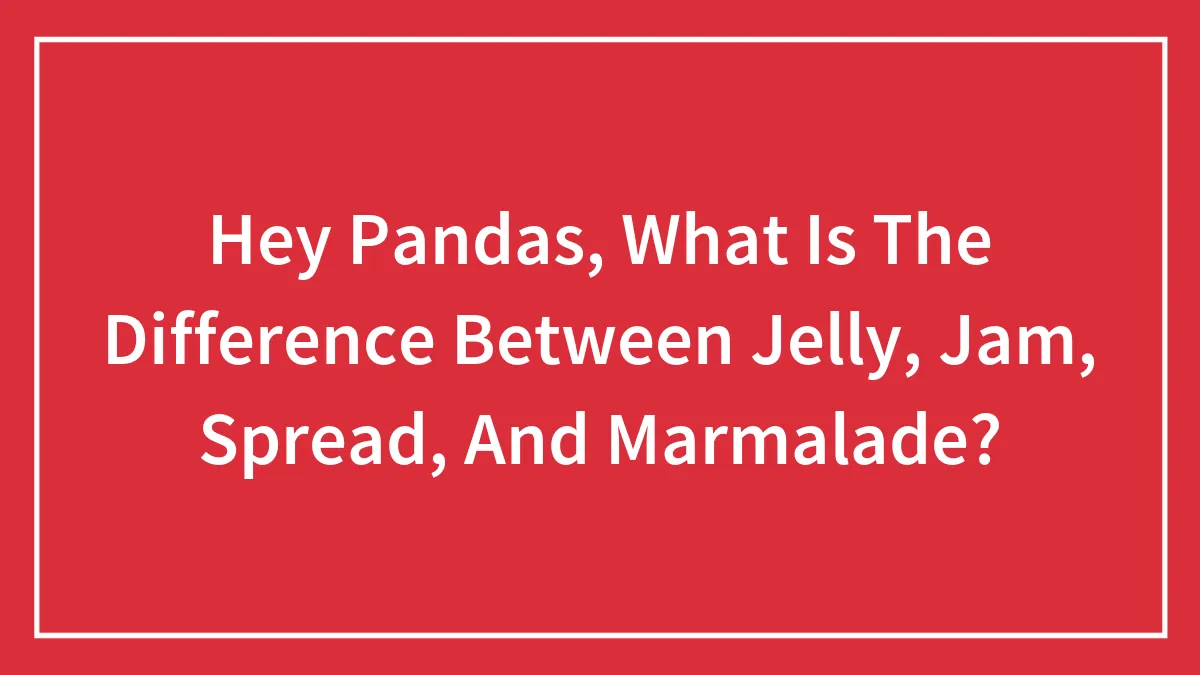 Hey Pandas, What Is The Difference Between Jelly, Jam, Spread, And Marmalade? (Closed)