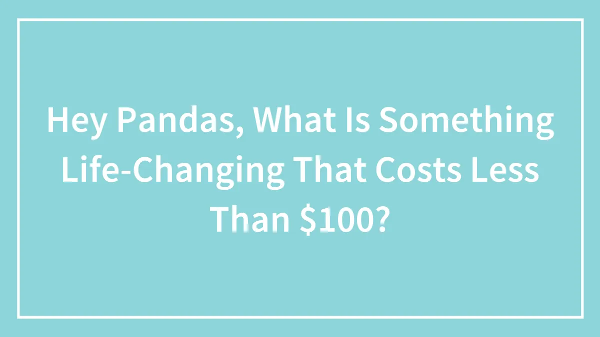 Hey Pandas, What Is Something Life-Changing That Costs Less Than $100? (Closed)