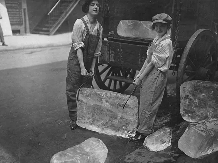 Girls Delivering Ice In 1918 