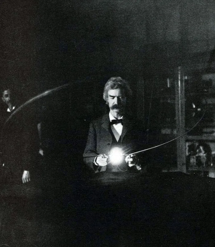 Twain In The Lab Of Nikola Tesla