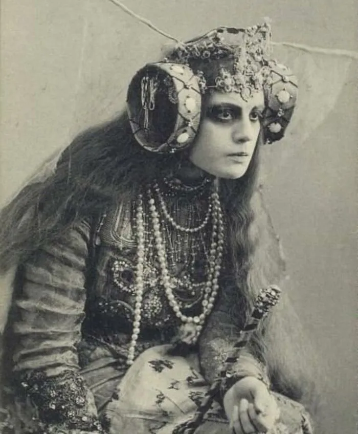 Maria Germanova As The Witch In Maurice Maeterlinck’s Play "The Blue Bird".  Moscow Art Theatre, 1908