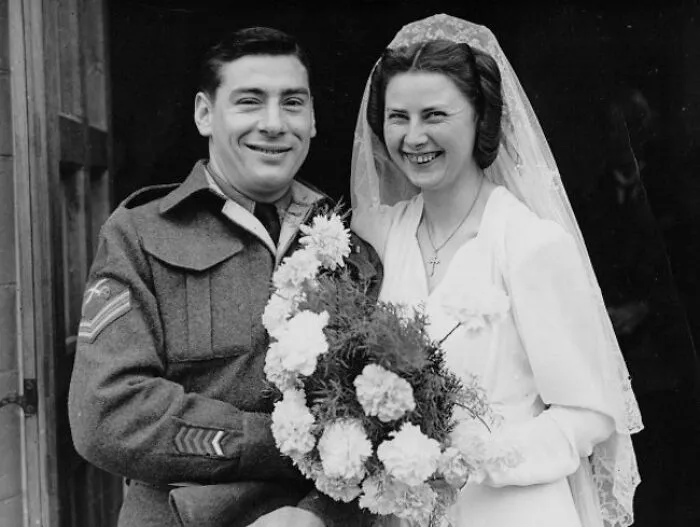 Paul And Joan Dumaine On Their Wedding Day In England, 1945