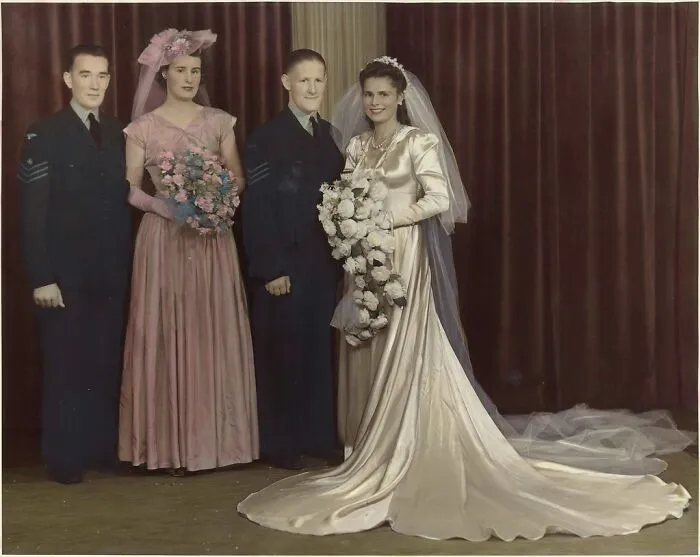 Dorothy Chadwick And Noel Maginness On Their Wedding Day, 1943