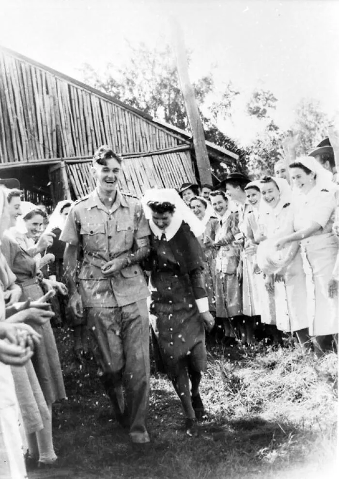 H. Woodhead And M. Timbs On Their Wedding Day, 1943