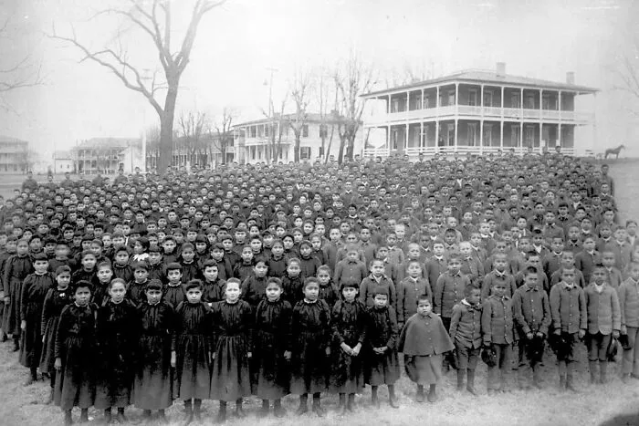 Students At The Carlisle Indian Industrial School In Carlisle, Pennsylvania