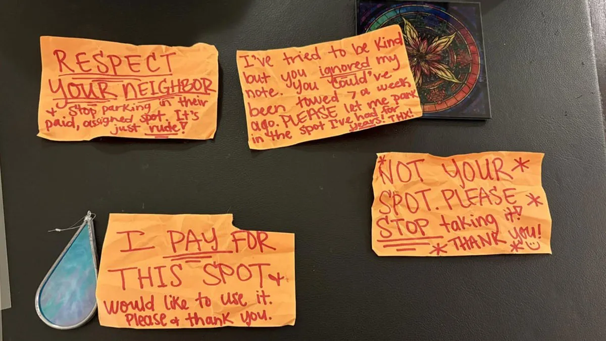 Woman Buys Apartment With Parking Included, Flabbergasted After Rude Notes Start Appearing