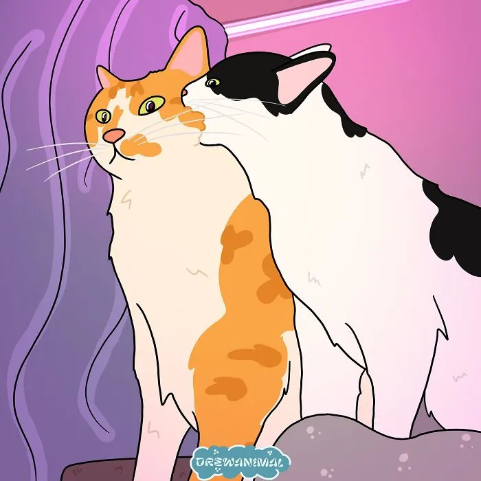 50 Hilarious Cat Illustrations And Comics That Perfectly Capture Their Goofy Personalities