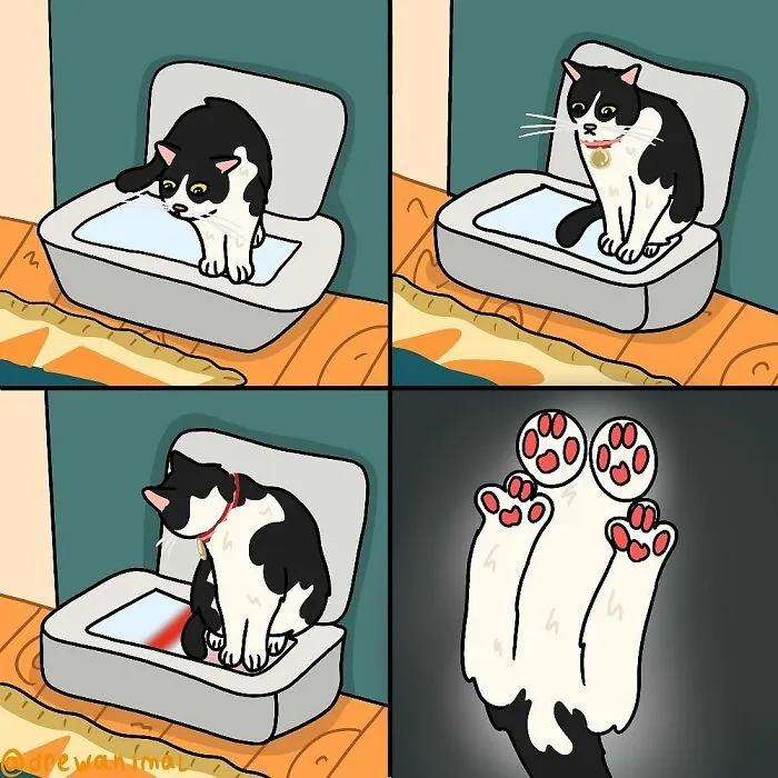 50 Hilarious Cat Illustrations And Comics That Perfectly Capture Their Goofy Personalities