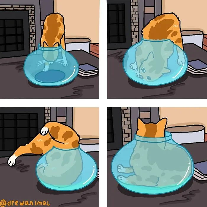 50 Hilarious Cat Illustrations And Comics That Perfectly Capture Their Goofy Personalities