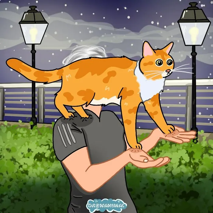 50 Hilarious Cat Illustrations And Comics That Perfectly Capture Their Goofy Personalities