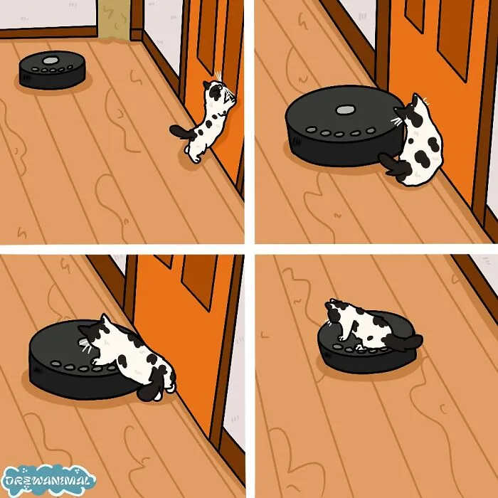 50 Hilarious Cat Illustrations And Comics That Perfectly Capture Their Goofy Personalities