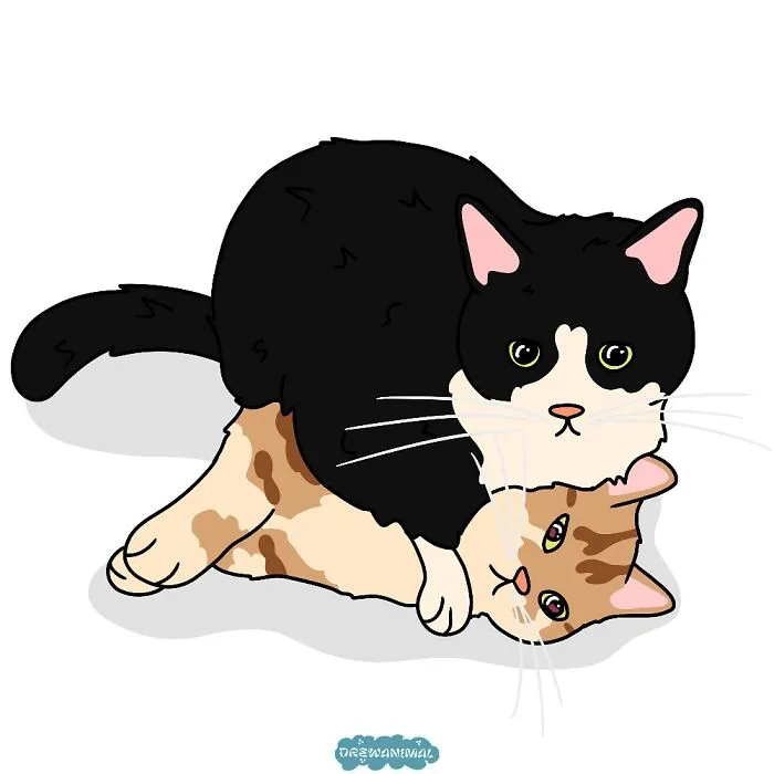50 Hilarious Cat Illustrations And Comics That Perfectly Capture Their Goofy Personalities