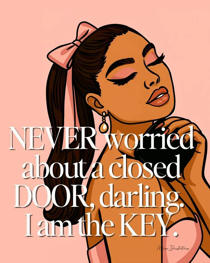Empowering illustration of a confident woman with a bow, highlighting strength and how powerful women truly are.