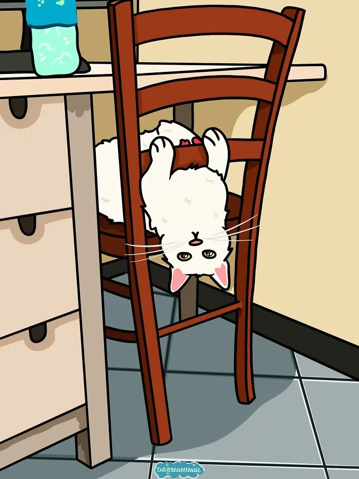 50 Hilarious Cat Illustrations And Comics That Perfectly Capture Their Goofy Personalities
