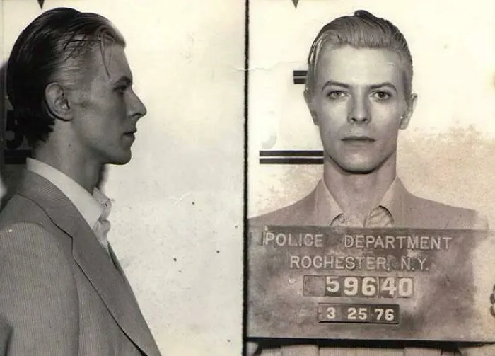 The Most Gorgeous Mugshot In Human History (Bowie, 1976, NY. Marijuanna Possession)