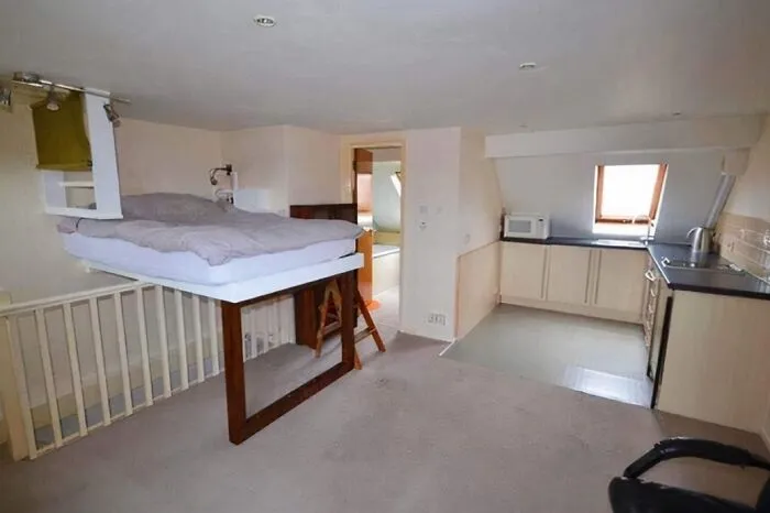 They Put A Bed, On Top Of The Stairs