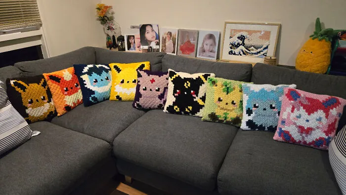 My Eeveelution Cushions Are Complete!