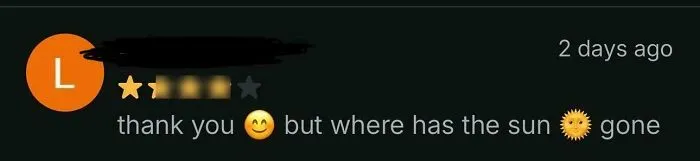 User comment with star rating showing confusion about missing item, highlighting wild Vinted posts in online selling chaos.