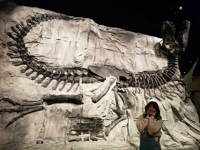 Just Saw Black Beauty - One Of The Most Complete T. Rex Skeletons Ever Found! In Classic 'Death Pose', Her Bones Are Black From A Specific Mineral Exposure During Fossilisation. Excited 5'5" Primate For Scale