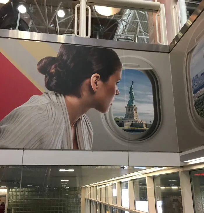 This Woman Looking Out The Plane Is Very Calm Considering She's About To Crash Into The Hudson