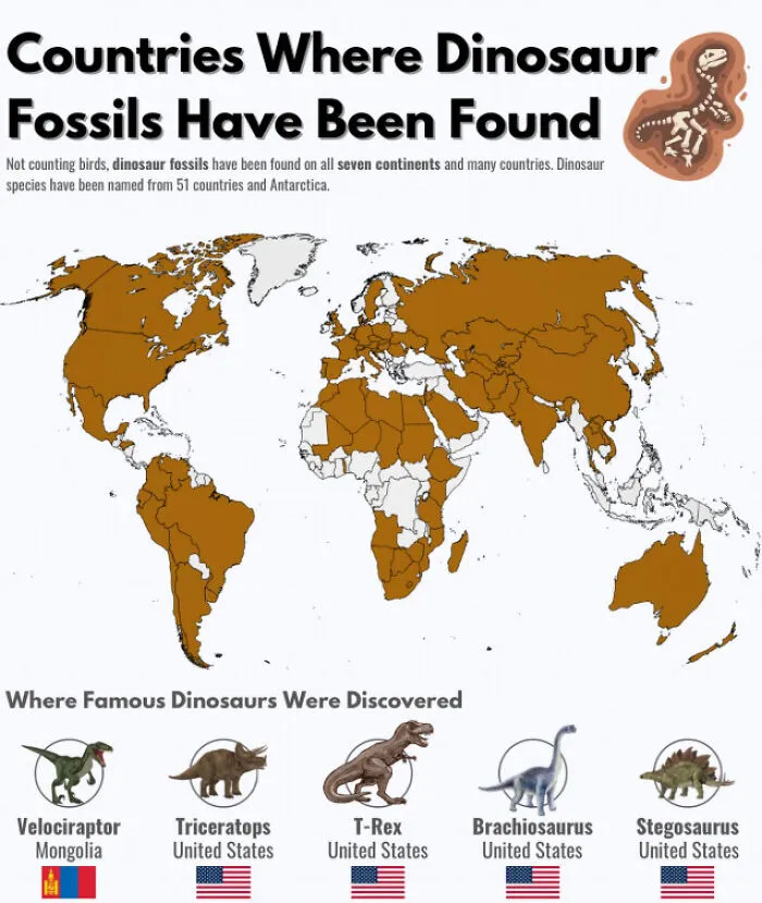 Countries Where Dinosaur Fossils Have Been Found