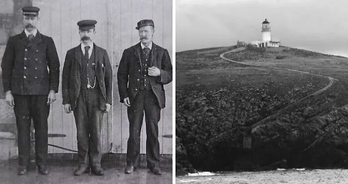 Misterio del Faro de Eilean Mor: Los tres fareros de una isla remota desaparecieron. Los registros encontrados mencionan una tormenta brutal que duró días, aunque una isla vecina con vista al faro reportó un clima tranquilo.
