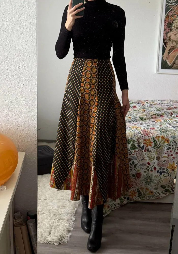 ¡Ayer conseguí esta preciosa falda vintage (de finales de los 70 o principios de los 80)!