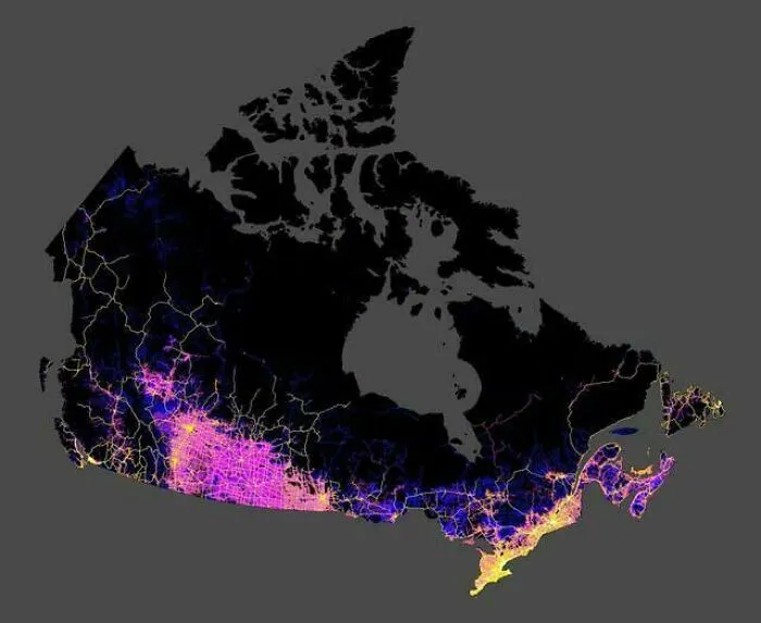 All The Roads In Canada (Posted By Col. Chris Hadfield On Fb)