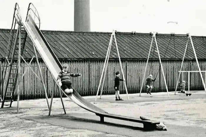 Metal Slides In The 1970s Offered A Thrilling, High-Speed, But Under The Blazing Summer Sun, They Turned Into Searing Hot Surfaces